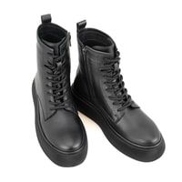 Juno Siyah Kadın Fermuarlı Deri Bot