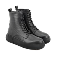 Juno Siyah Kadın Fermuarlı Deri Bot