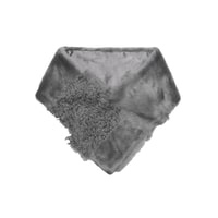 K11392 KADIN KÜRK ŞAL YAKA, GREY PEAR, S