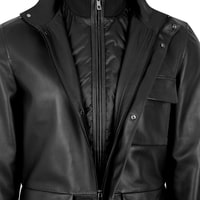 K14084 ERKEK DERİ MONT, SIYAH, XXXL