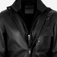 K14084 ERKEK DERİ MONT, SIYAH, XXXL