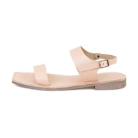 Kadın Bej Ayarlanabilir Tokalı Deri Sandalet