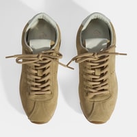 Kadın Bej Bağcıklı Süet Spor Ayakkabı