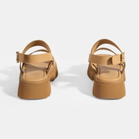 Kadın Bej Deri Sandalet