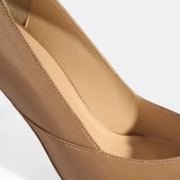 Kadın Bej Deri Topuklu Klasik Ayakkabı