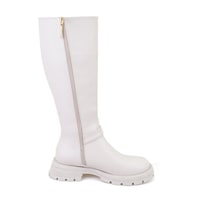 Kadın Bej Fermuarlı Çizme