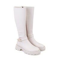 Kadın Bej Fermuarlı Çizme