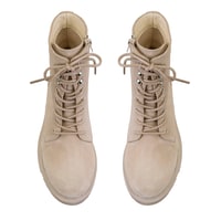 Kadın Bej Fermuarlı Süet Deri Bot