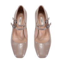 Kadın Bej Mary Jane Deri Klasik Ayakkabı