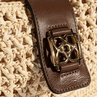 Kadın Bej Monogram Logolu Omuz Çantası 