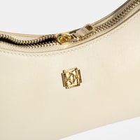 Kadın Bej Omuz Askılı Mini Deri El Çantası