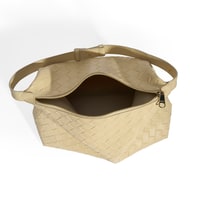 Kadın Bej Örgü Baskılı Omuz Çantası