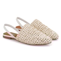 Kadın Bej Örgülü Terlik