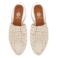 Kadın Bej Örgülü Terlik