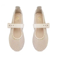 Kadın Bej Parlak Taş Detaylı Babet