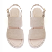Kadın Bej Süet Deri Sandalet