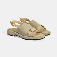 Kadın Bej Süet Tokalı Sandalet