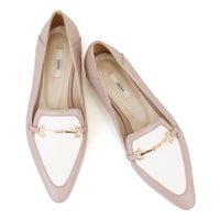 Kadın Bej Toka Aksesuarlı Deri Loafer