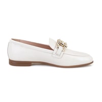 Kadın Bej Toka Aksesuarlı Deri Loafer