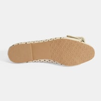 Kadın Bej Toka Aksesuarlı Perforeli Deri Babet