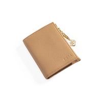 Kadın Bej Zincir Detaylı Deri Cüzdan