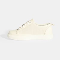 Kadın Beyaz Deri Bağcıklı Spor Ayakkabı