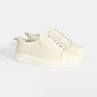 Kadın Beyaz Deri Bağcıklı Spor Ayakkabı