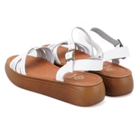 Kadın Beyaz Deri Sandalet