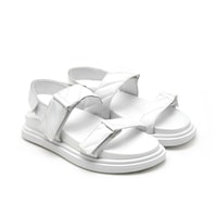 Kadın Beyaz Deri Sandalet