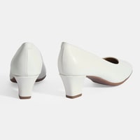 Kadın Beyaz DesaComfort Deri Klasik Topuklu Ayakkabı