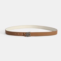 Kadın Beyaz / Konyak Çift Taraflı Deri Kemer