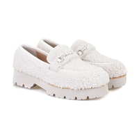 Kadın Beyaz Kürk Detaylı Günlük Ayakkabı