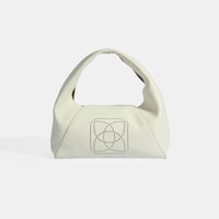 Kadın Beyaz Logo Baskılı Deri El Çantası