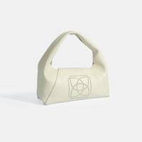 Kadın Beyaz Logo Baskılı Deri El Çantası