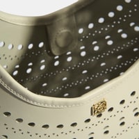 Kadın Beyaz Perforeli Süet Omuz Çantası