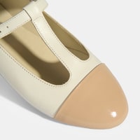 Kadın Beyaz Rugan T-Bant Mary Jane Babet