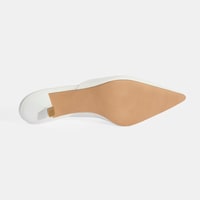 Kadın Beyaz Topuklu Deri Terlik