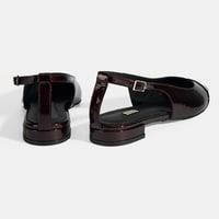 Kadın Bordo Ayarlanabilir Tokalı Rugan Babet