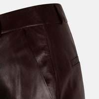Kadın Bordo Deri Pantolon