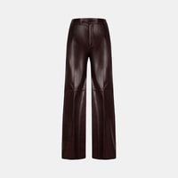 Kadın Bordo Deri Pantolon