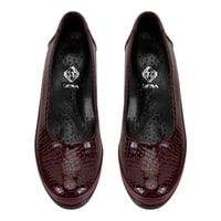 Kadın Bordo DesaComfort Dolgu Topuklu Deri Günlük Ayakkabı