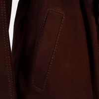 Kadın Bordo Fermuarlı Süet Trençkot