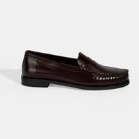 Kadın Bordo Klasik Deri Loafer
