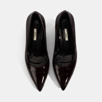 Kadın Bordo Kroko Baskılı Deri Stiletto