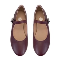 Kadın Bordo Mary Jane Deri Babet