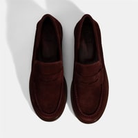 Kadın Bordo Süet Loafer