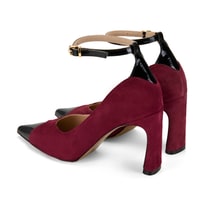 Kadın Bordo Süet Topuklu Abiye Ayakkabı