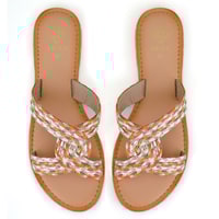 Kadın Çok Renkli Hasır Örgülü Terlik