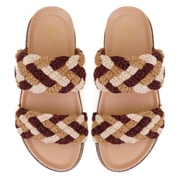 Kadın Çok Renkli Örgülü Terlik