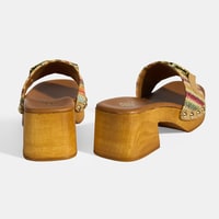 Kadın Çok Renkli Toka Aksesuarlı Topuklu Terlik 